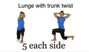 Most Common Gym Workout Injuries & How To Prevent Them - Jumping Jacks - Lunge with trunk twist
