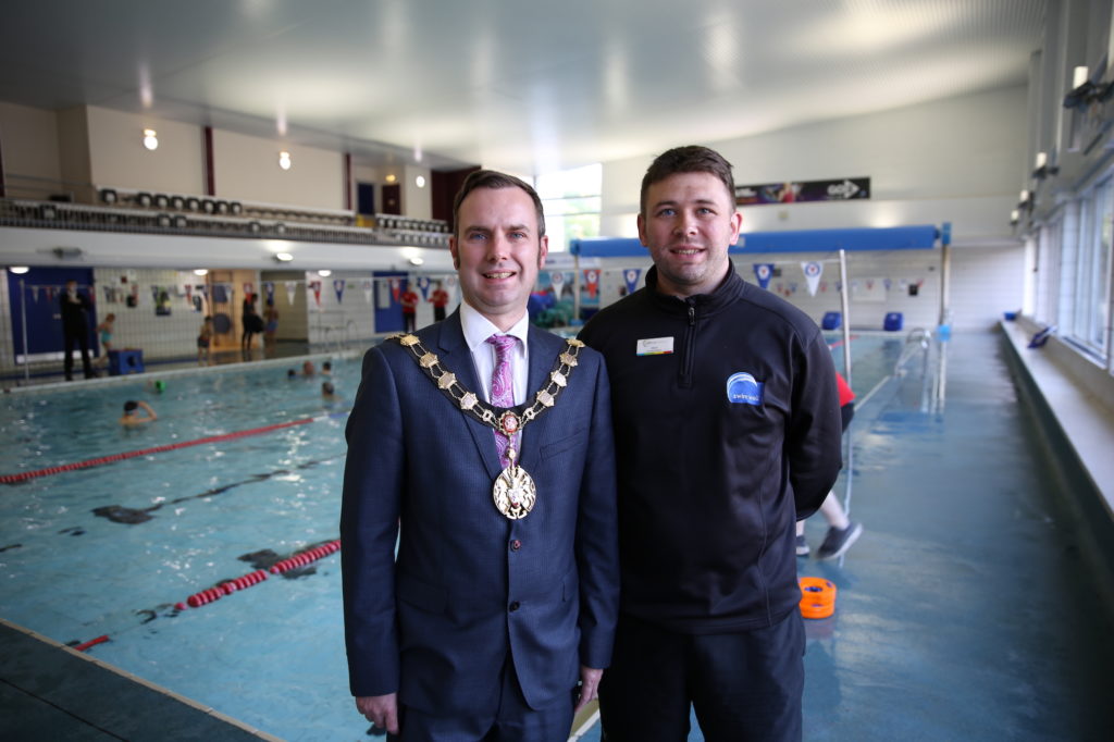 Free adult swimming lessons after Mayor of Trafford learns to swim at Sale Leisure Centre